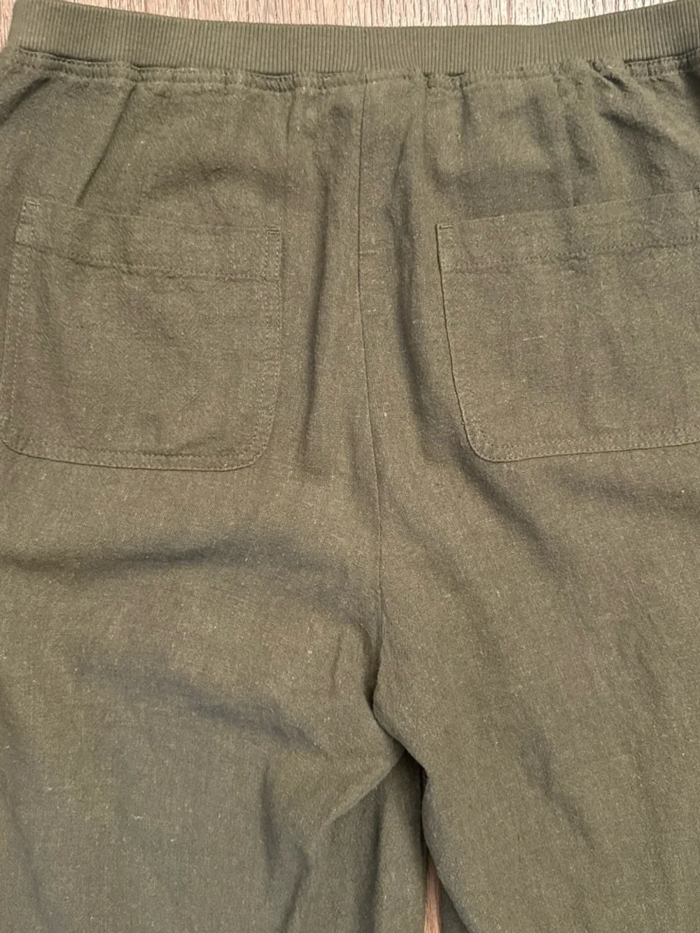 J. Jill Olive Green Wide-Leg Linen Blend Pants
